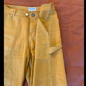 Back Beat Rags Co Hemp Utility Pants mustard yellow Size Large